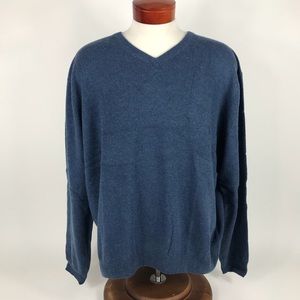 W.H. Belk Fine 2 Ply Cashmere V-Neck Sz 2XL $150